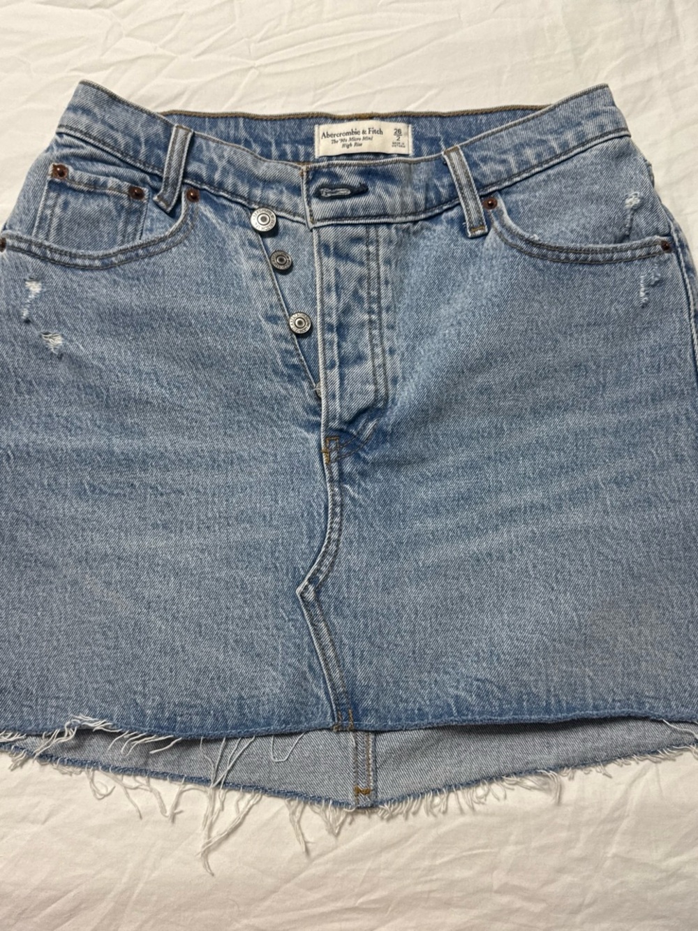 Abercrombie & Fitch Light Blue High-Rise Denim Mini